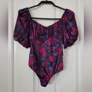 For Love And Lemons Pixie Tinsel Floral Bodysuit Women's Medium